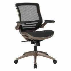 Promo 😉 Task Chairs Flash Furniture Mid-Back Transparent Black Mesh Executive Swivel Chair 👍