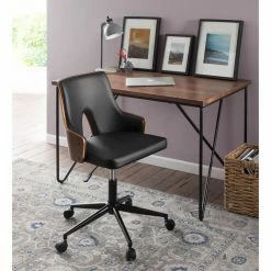 Coupon 👍 Task Chairs LumiSource Stella Adjustable Faux Leather Office Chair 🎉