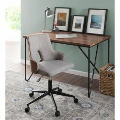 Discount 🥰 Task Chairs LumiSource Stella Adjustable Fabric Office Chair 🎉