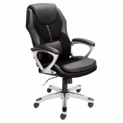 Outlet 😉 Executive Chairs Serta Puresoft Faux Leather With Mesh Executive Office Chair - Black 😉