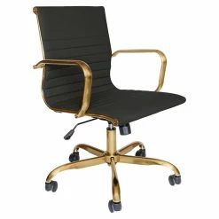 Hot Sale 🥰 Task Chairs LeisureMod Harris Gold Frame Office Chair 🔥