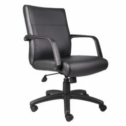 Budget 💯 Task Chairs Boss Mid Back Executive Chair In Leatherplus 🥰