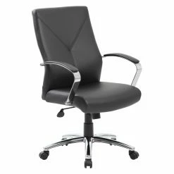 Best Sale 🔥 Executive Chairs Boss LeatherPlus Executive Chair With Silver Accent ✨