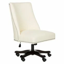 Coupon ✔️ Executive Chairs Safavieh Scarlet Desk Chair With Brass Nailhead Accent 👏