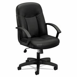 Cheapest 🛒 Task Chairs Basyx VL601 Series Leather High-Back Swivel/Tilt Chair - Black 💯