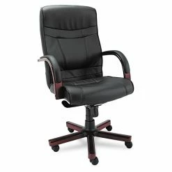Brand new 😉 Executive Chairs Alera Madaris Series High-Back Knee Tilt Leather Chair - Black/Mahogany 😉