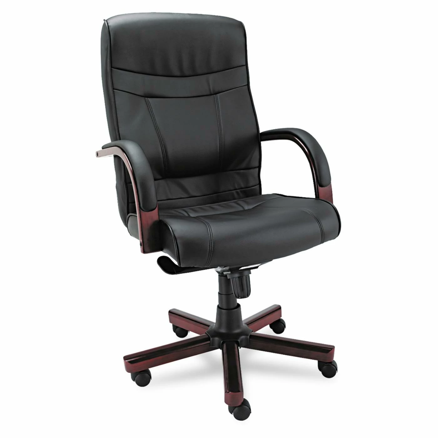 Brand new 😉 Executive Chairs Alera Madaris Series High-Back Knee Tilt Leather Chair - Black/Mahogany 😉 3 Brand new 😉 Executive Chairs Alera Madaris Series High-Back Knee Tilt Leather Chair - Black/Mahogany 😉