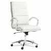 Budget 💯 Executive Chairs Alera Neratoli Series Faux Leather HighBack Swivel/Tilt Chair - White/Chrome 🔔 -Office & Desk Chairs Sales masterUST2053