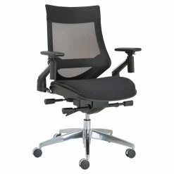 Best deal 🎉 Task Chairs Alera EB-W Series Pivot Arm Multifunction Mesh Chair - Black/Aluminum 🎉