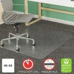 Deals 🤩 Computer Chair Mats Deflect-o 45 X 53 SuperMat Beveled Clear Chair Mat For Medium Pile Carpet 🥰