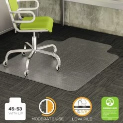Cheapest 🎉 Computer Chair Mats Deflect-o 45 X 53 DuraMat Chair Mat With Lip For Low Pile Carpet 😍