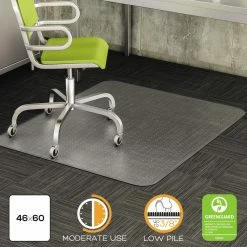 Discount 🔔 Computer Chair Mats Deflect-o 46 X 60 DuraMat Square Chair Mat For Low Pile Carpet 🧨