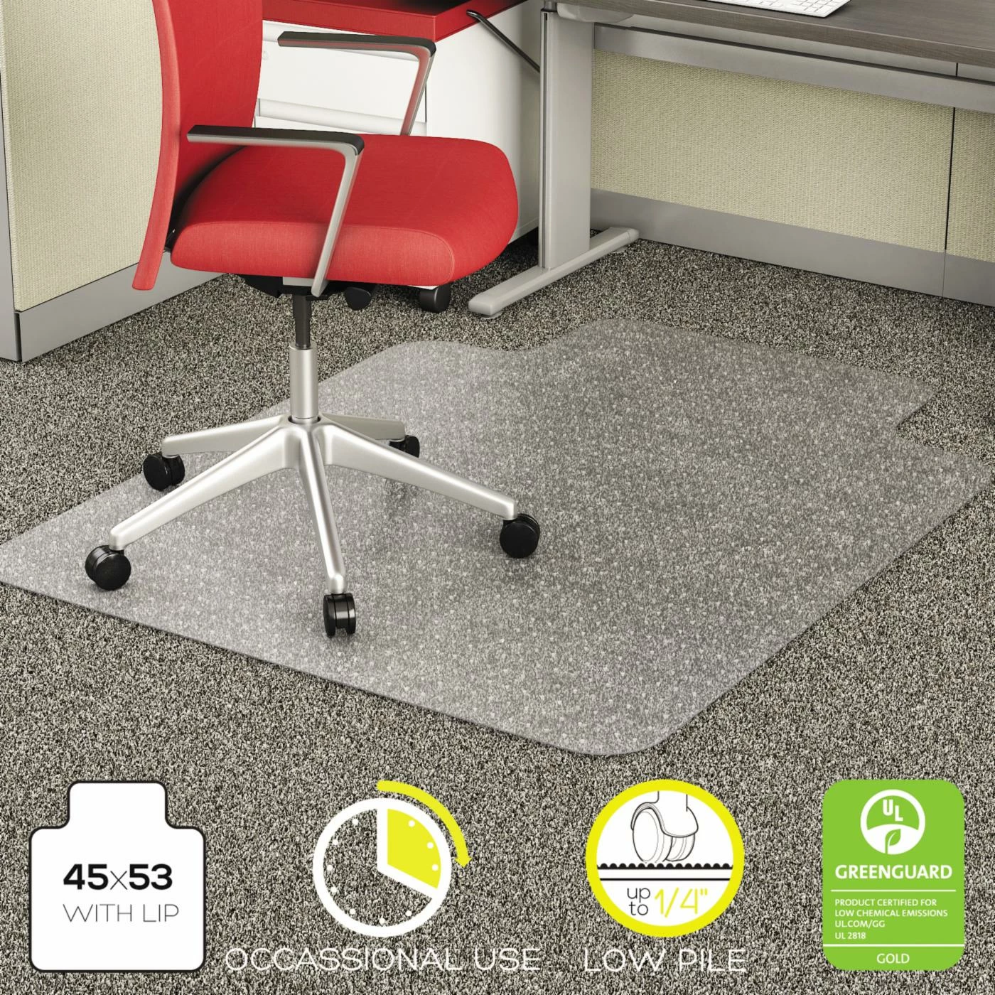 Flash Sale ๐ Computer Chair Mats Deflect-o 45 X 53 EconoMat Chair Mat For Low Pile ๐ 3 Flash Sale ๐ Computer Chair Mats Deflect-o 45 X 53 EconoMat Chair Mat For Low Pile ๐