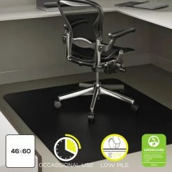 Discount 🔥 Computer Chair Mats Deflect-o 46 X 60 EconoMat Black Chair Mat For Low Pile 👏