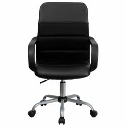 Deals 👏 Task Chairs Flash Furniture Mid-Back Leather And Mesh Swivel Task Chair 🤩 -Office & Desk Chairs Sales scaleFLSH1706