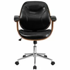 Top 10 ❤️ Task Chairs Flash Furniture Mid-Back Leather Executive Wood Swivel Office Chair 🥰 -Office & Desk Chairs Sales scaleFLSH1721