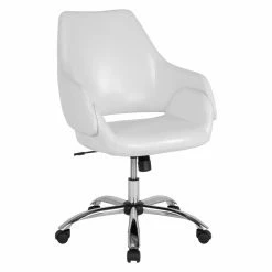 New 💯 Task Chairs Flash Furniture Madrid Leather Mid Back Office Chair 😀 -Office & Desk Chairs Sales scaleFLSH2178
