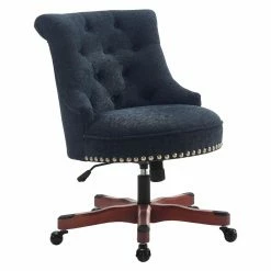 New ⭐ Executive Chairs Linon Sinclair Executive Office Chair With Nailhead Trim 🔔 -Office & Desk Chairs Sales scaleLHD1475