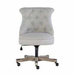Best Pirce 🔔 Executive Chairs Linon Home Sinclair Textured Dot Fabric Office Chair 🌟 -Office & Desk Chairs Sales scaleLHD1738