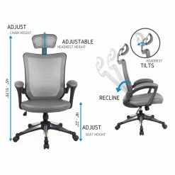 Hot Sale ❤️ Executive Chairs Techni Mobili Mid-Back Mesh Task Office Chair With Adjustable Arms ❤️ -Office & Desk Chairs Sales scaleRTAP148