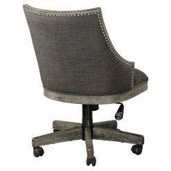 Buy 🔥 Executive Chairs Uttermost Aidrian Charcoal Upholstered Desk Chair 👍 -Office & Desk Chairs Sales scaleUMC8606